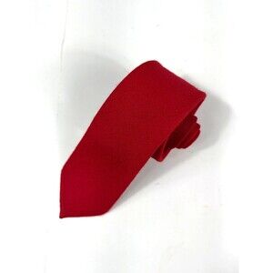 Vintage Club International by Tip Top Red Wool Tie Solid Textured power Necktie